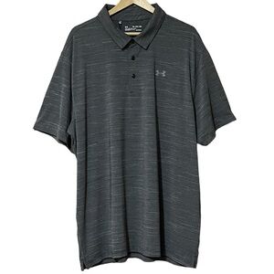 Under Armour Polo Men’s 3XL Black/ Gray Heat Gear Wicking Cooling 1311005 NWT